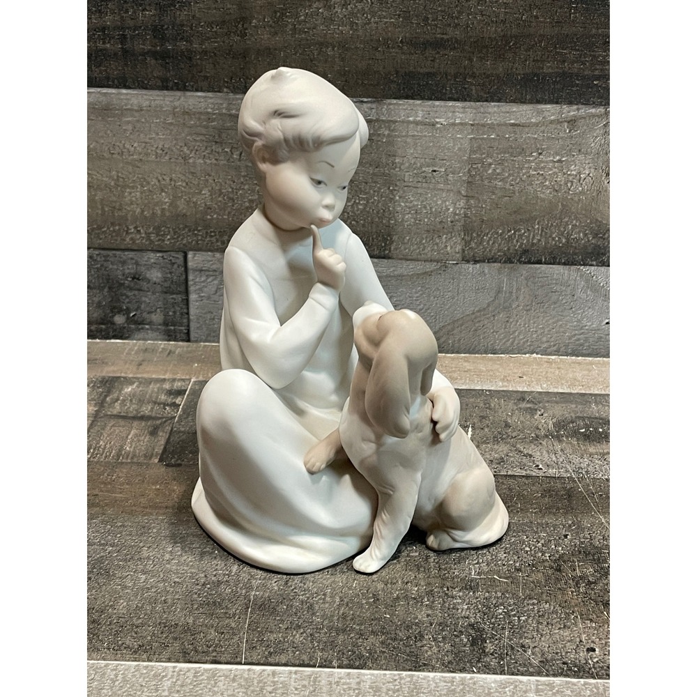 Lladro Figurine 5743 Don't Forget Me Boy with Dog Matte Finish Signed Retired